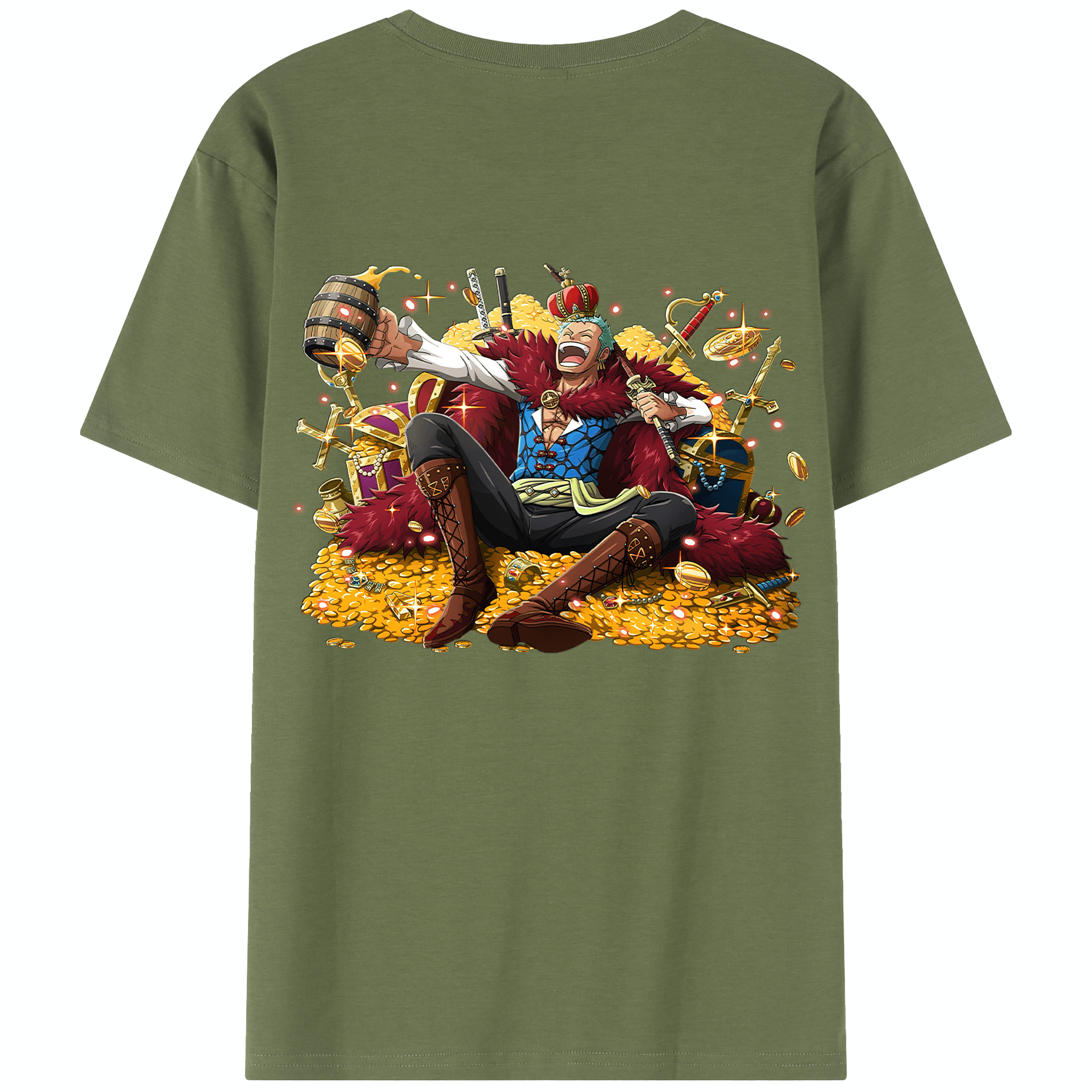 ワンピース ロロノア・ゾロ ONE PIECE Roronoa Zoro 綿100％半袖Tシャツ（背面プリント）